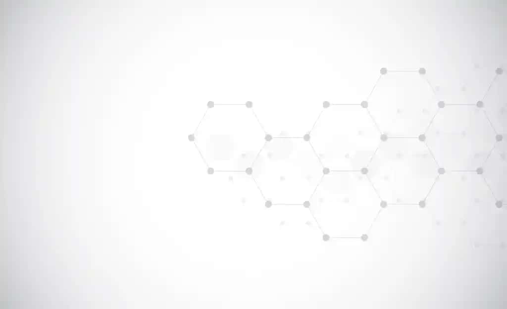 Olti burchakli naqsh kulrang fon genetik tadqiqot molekulyar tuzilishi | Hexagons pattern gray background genetic research molecular structure