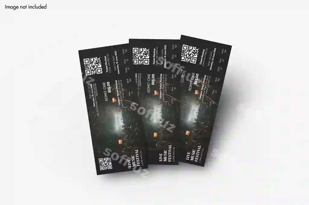 Tadbir chipta namunasi | Event ticket mockup