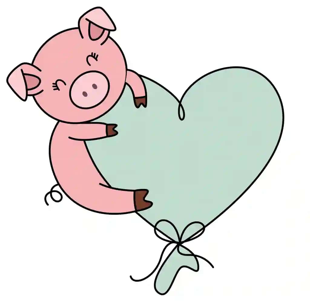 Qiziqarli cho'chqa yuqori yurak shaklidagi sharchada uchadi | Funny pig flying top heart shaped balloon