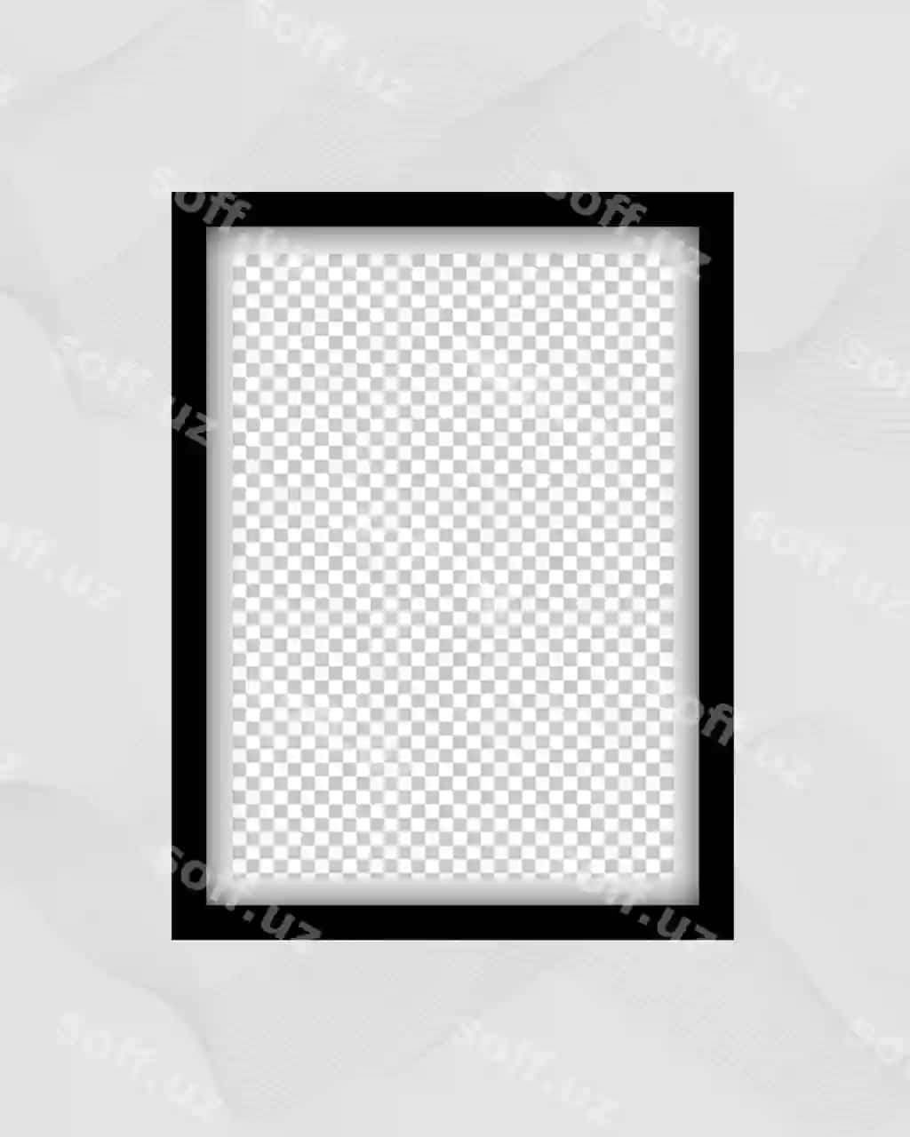 Qora freym foto mockup shaffof | Black frame photo mockup transparant