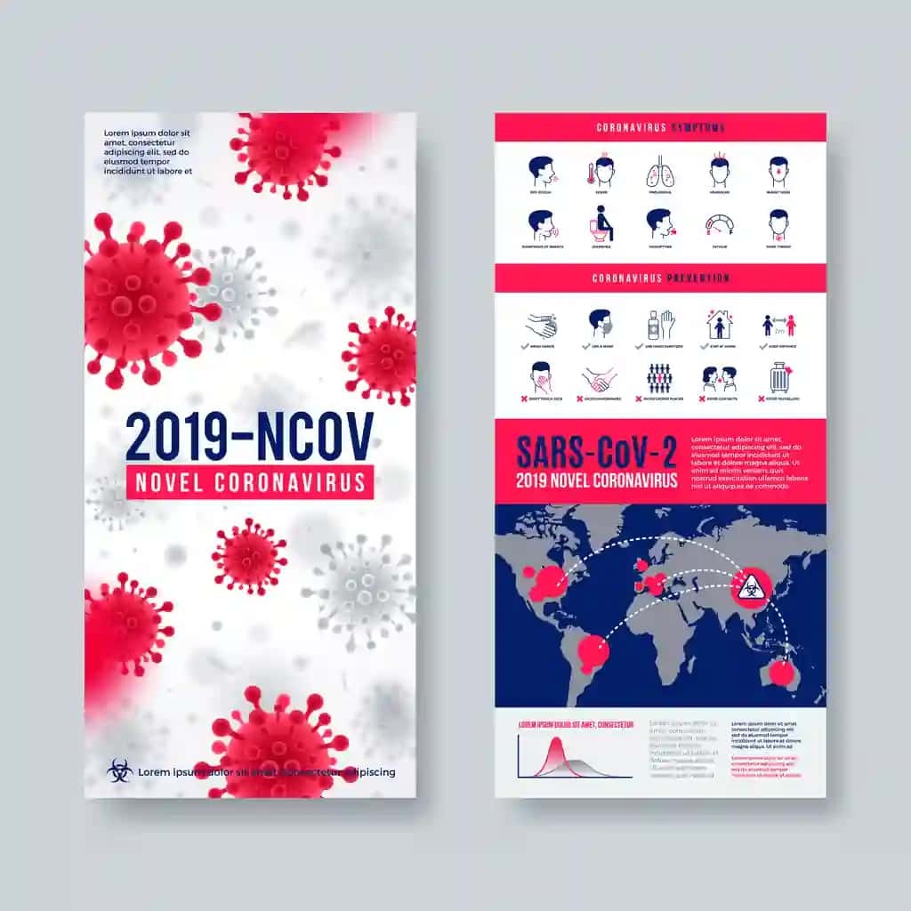 Koronavirus banneri yangi koronavirus infografik elementlari bilan o'rnatilgan | Coronavirus banner set with infographic elements novel coronavirus