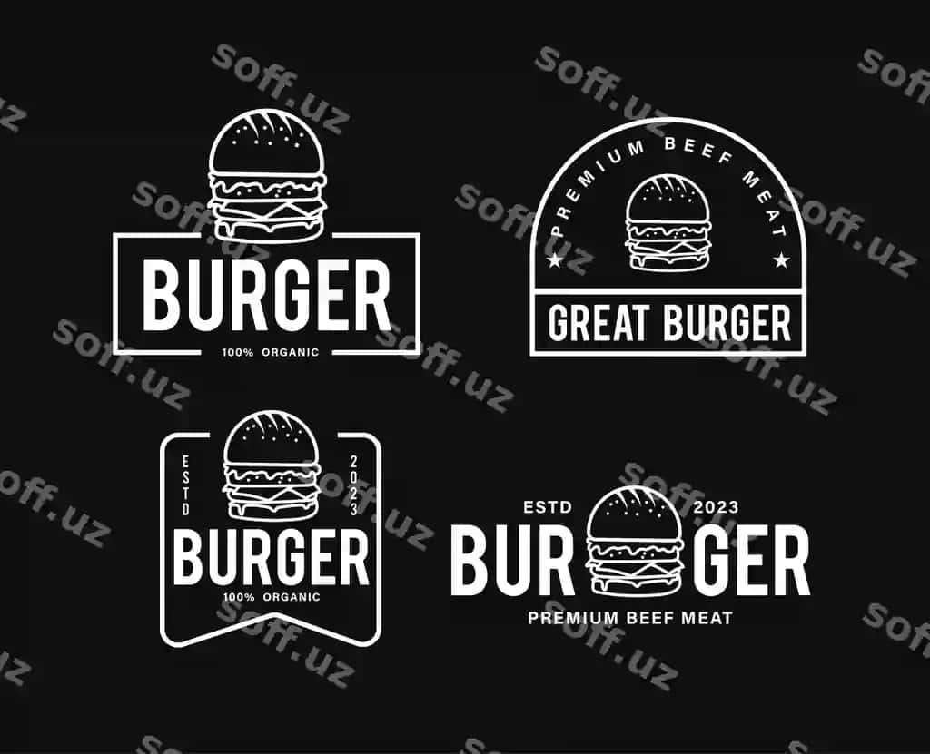 Burger logo shablon dizayni | Burger logo template design