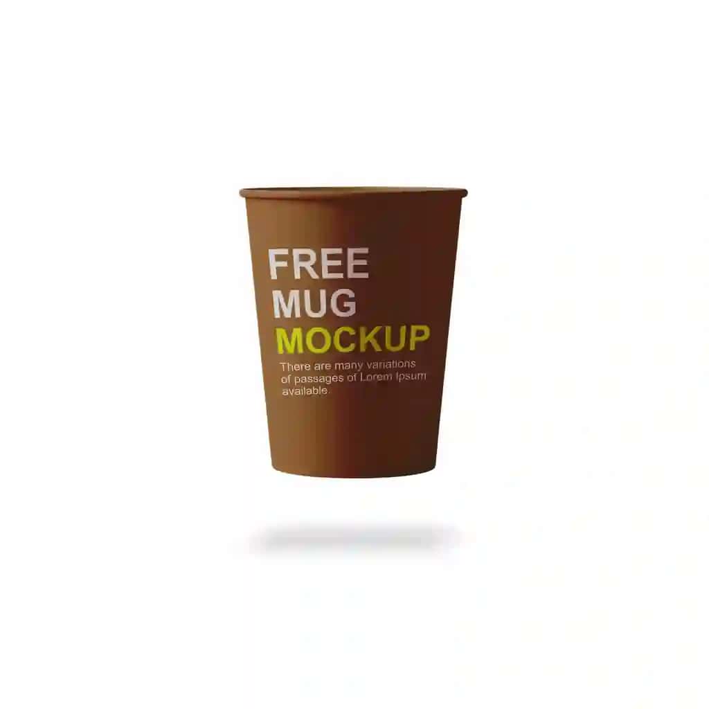 Haqiqiy jigarrang qog'oz stakan maketi | Realistic brown paper cup mockup branding