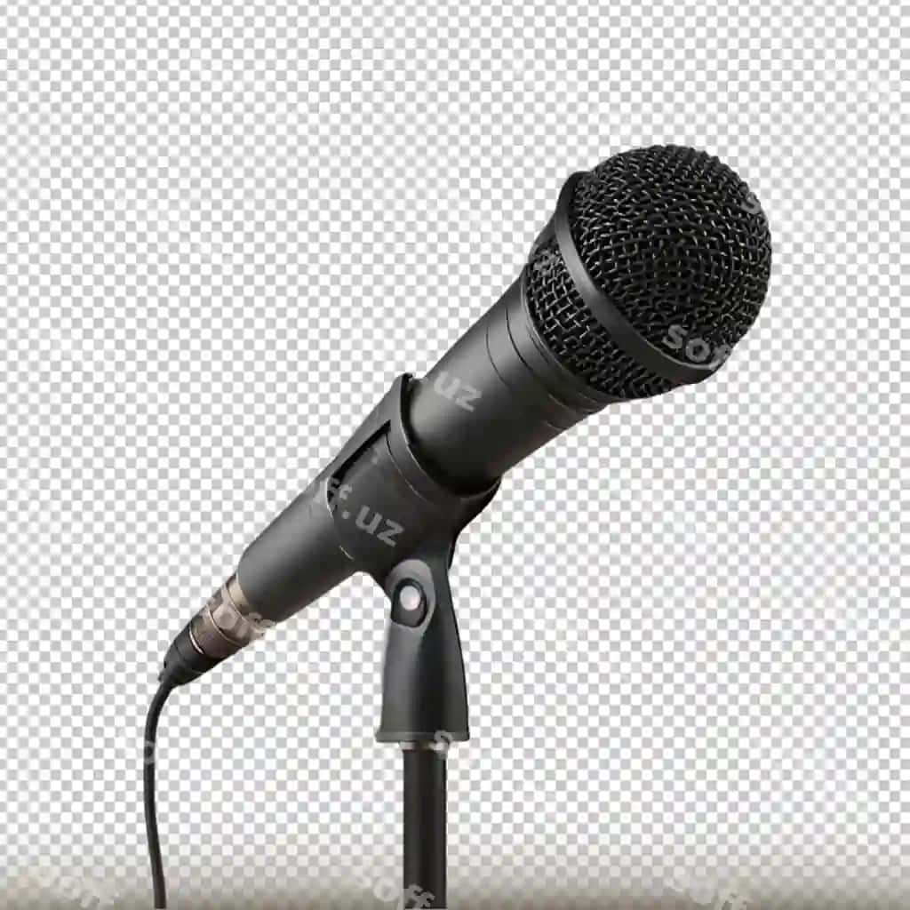 Mikrofon namuna ajraltirilgan shaffof fonda | Microphone mockup isolated transparent background