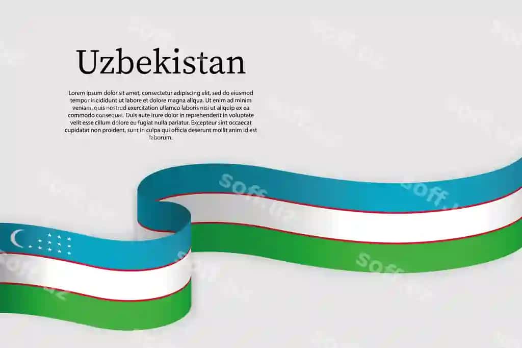 Rimli Uzbekiston bayrami fon shabloni | Ribbon flag uzbekistan celebration background template