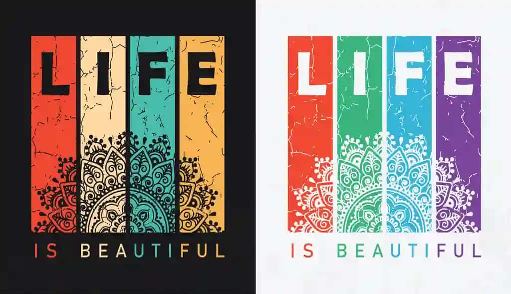 Hayot go'zal motivatsion tirnoq tipografik rasm t | Life is beautiful motivational quotes typographic illustration t