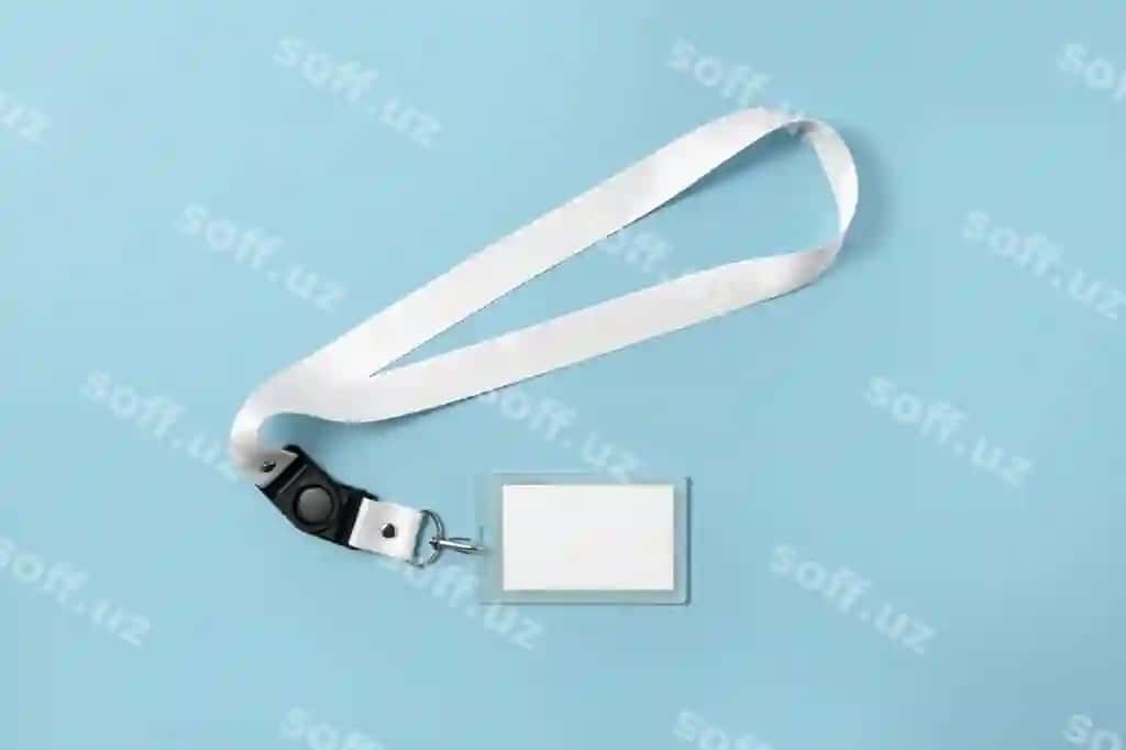 Yuqori ko'rinishdagi lanyard modeli dizayni | Top view lanyard mockup design