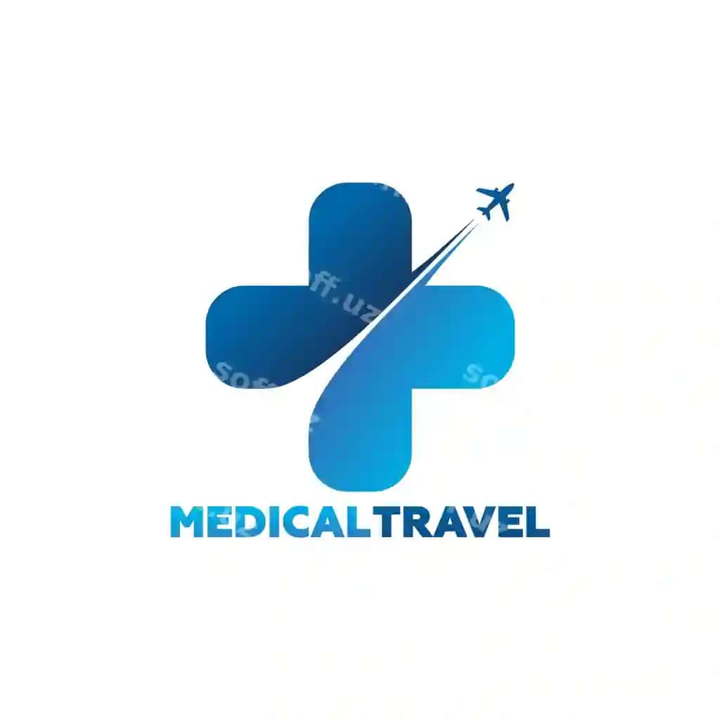 Tibbiy sayohat logotipi shabloni dizayni vektor emblemasi dizayn kontseptsiyasi | Medical travel logo template design vector emblem design concept