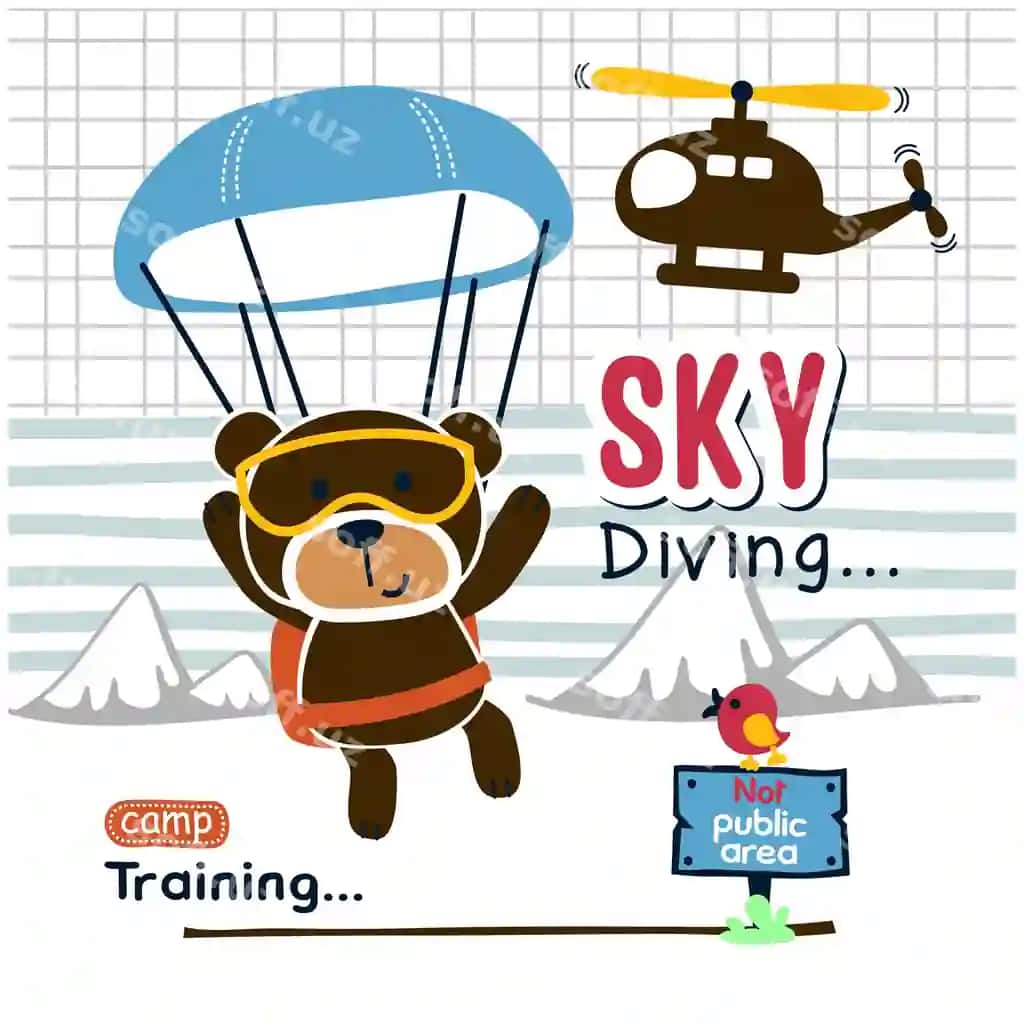 Parachut qiluvchi ayiq gulbishon hayvon multfilmi | Skydiving bear funny animal cartoon