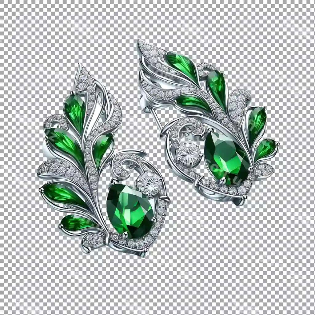 Ikki soch uchun diamonddan shaffof orqa fonda | Two earrings with diamonds transparent background