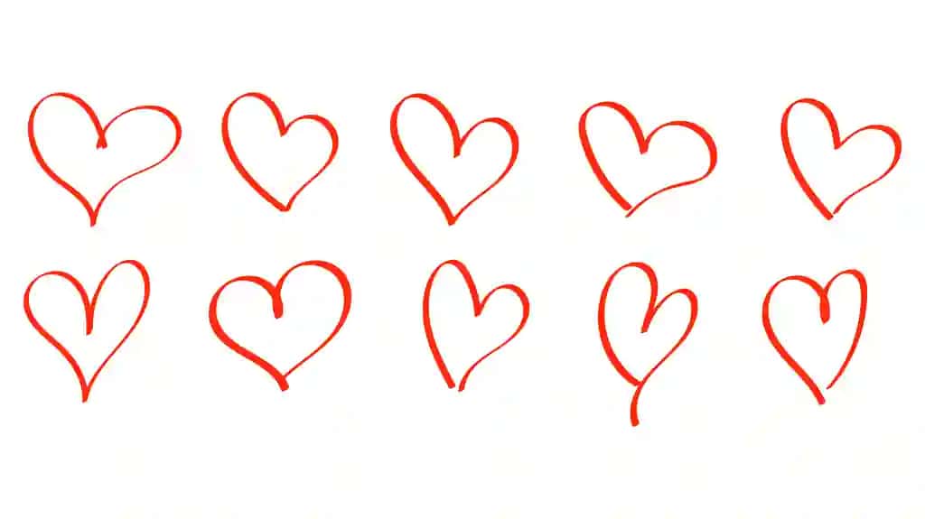 Doodle yuraklar eskizi turli xil qo'lda chizilgan yurak piktogramma to'plami | Doodle hearts sketch set various different hand drawn heart icon