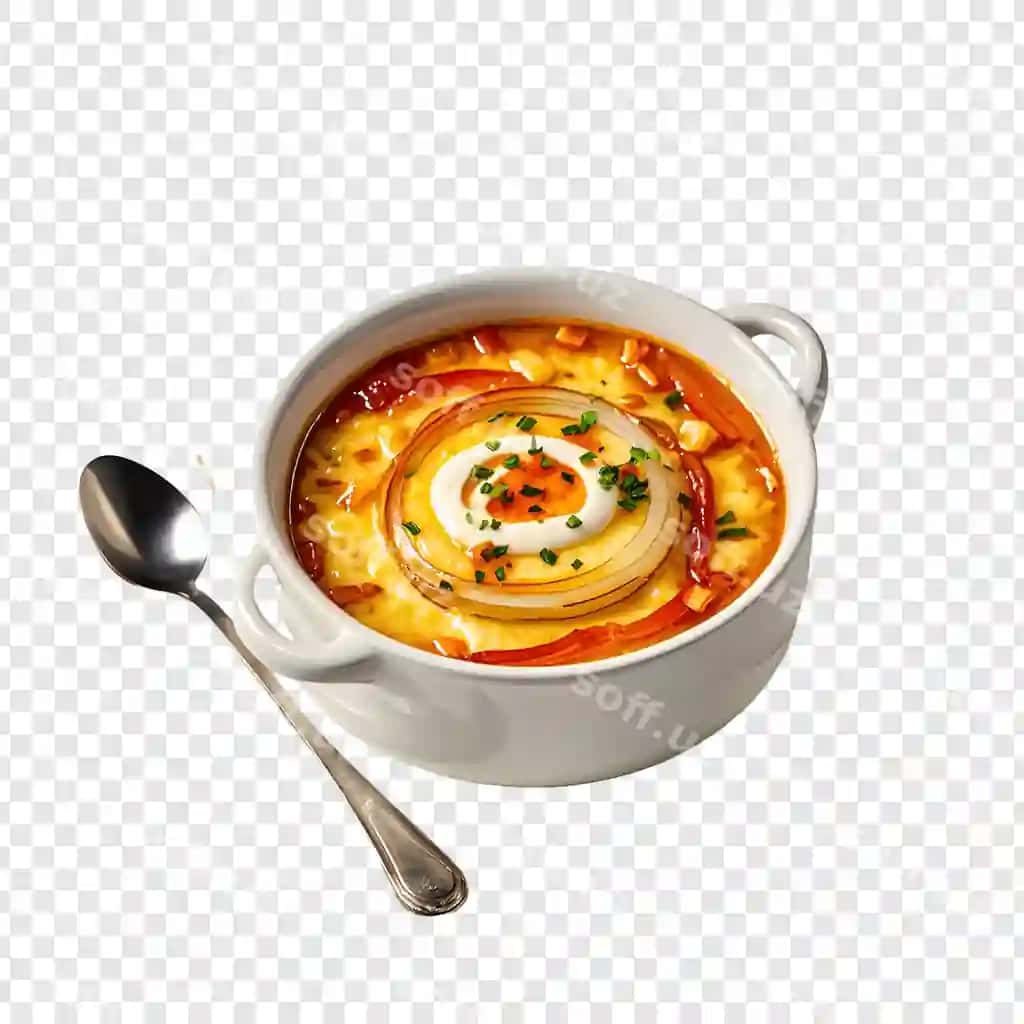 Qoshiq qoshiq bilan piyola sho'rva | Bowl soup with spoon spoon it