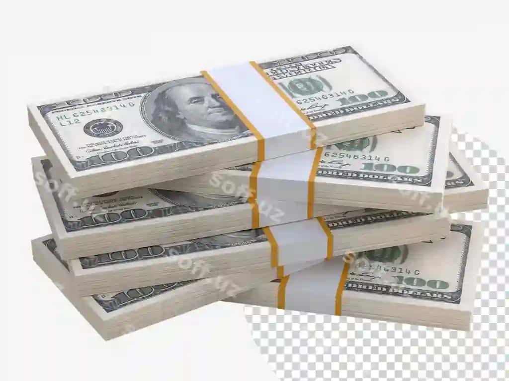 AQSh qog'oz valyutasini stack 3d Amerika dollari naqd yuz banknotalar | Stack us paper currency 3d american dollars cash one hundred banknotes
