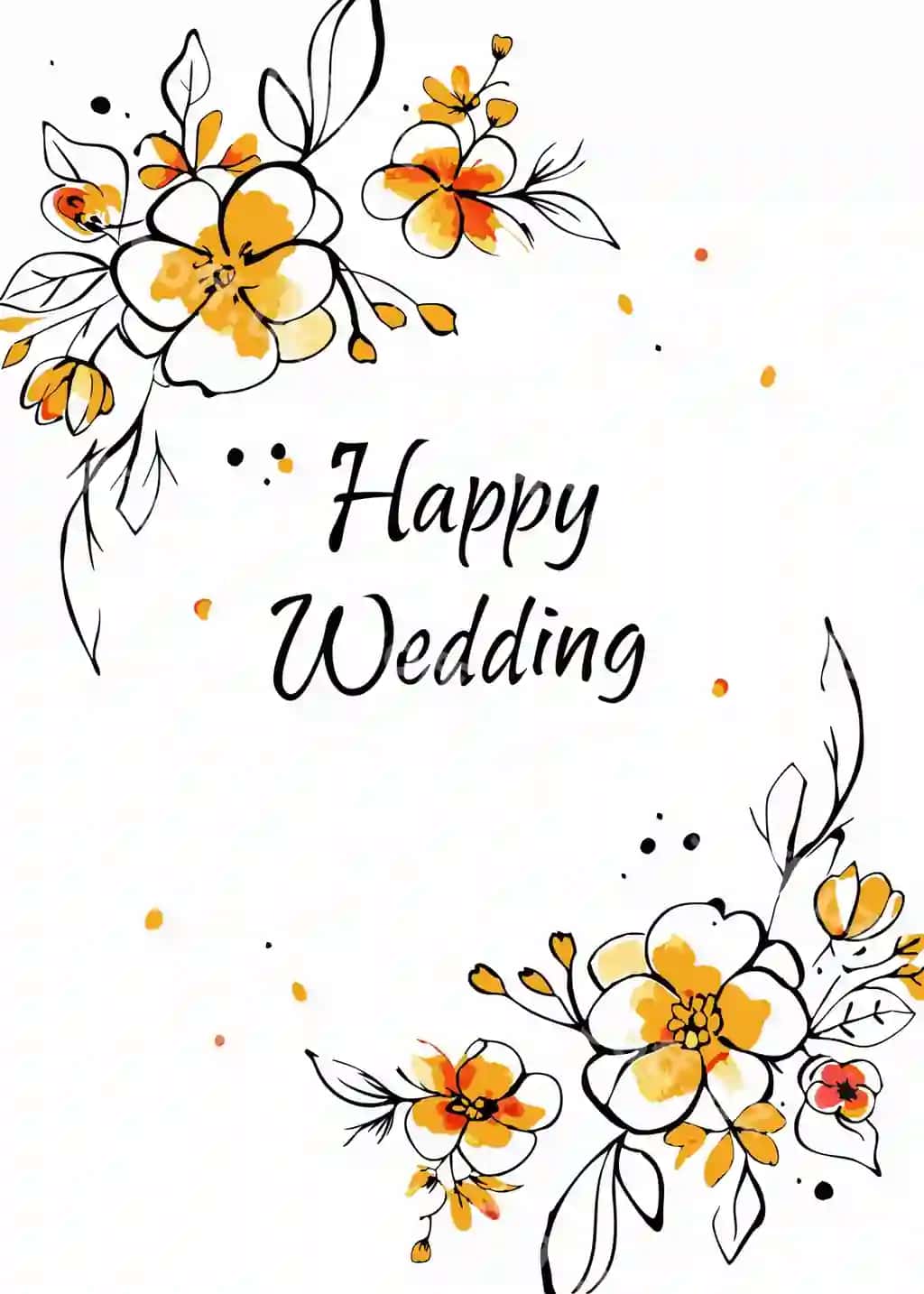 Minimalistik gulli turk kartochkasi oq fonda | Minimalist floral wedding card white background