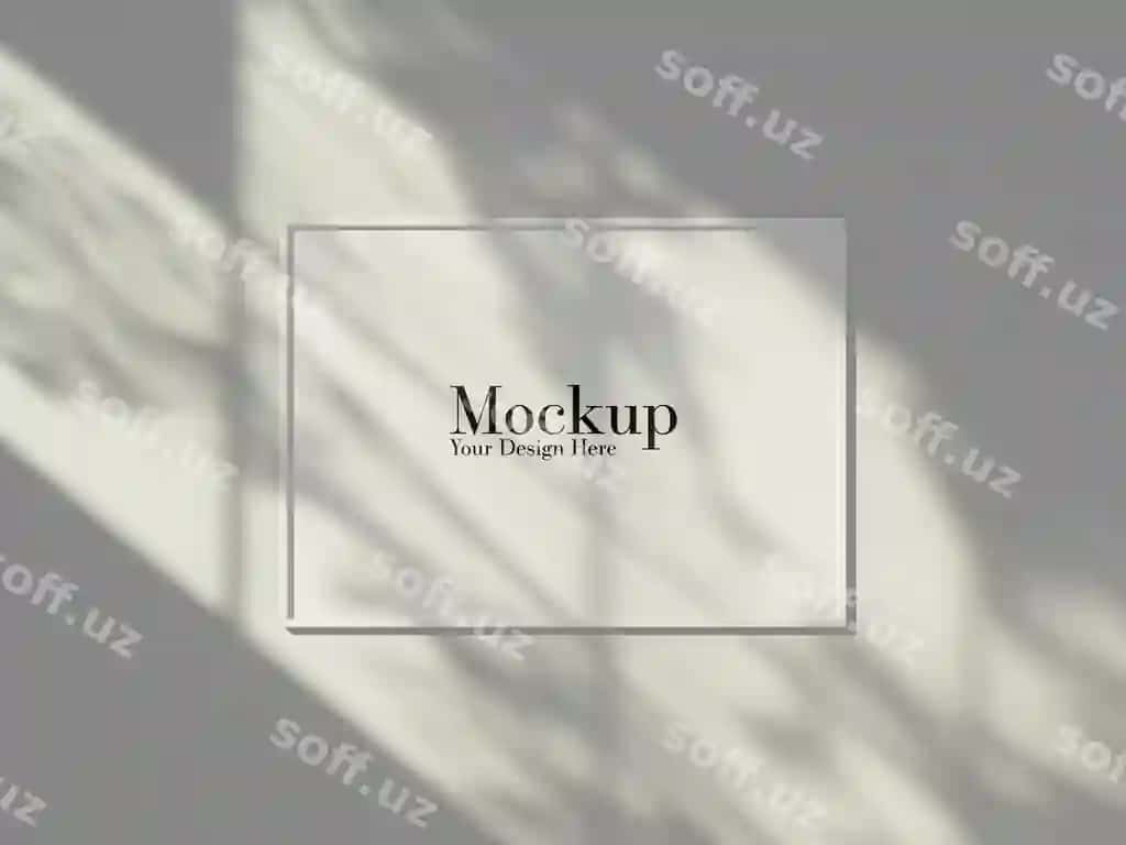Foto ramka namunasi oyna soya bilan | Photo frame mockup with window shadow