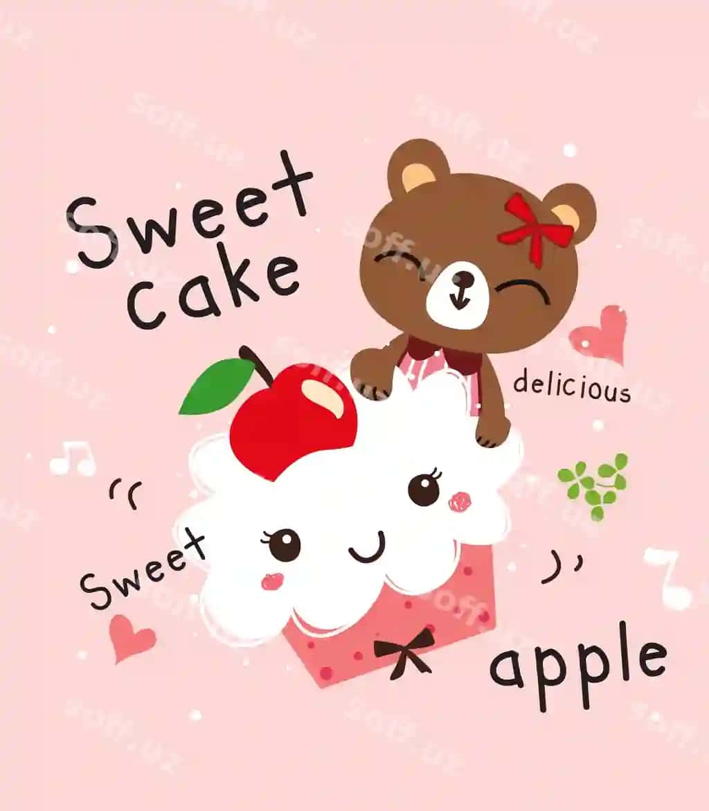 Shirin tort apelsin vektori | Sweet cake apple vector
