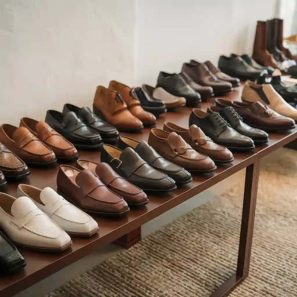 Poyafzal turli poyafzal raf do'koni fon poyabzal do'koni poyabzal charm poyabzal | Shoes variety shoe rack shop background shoes shop footwear leather shoes