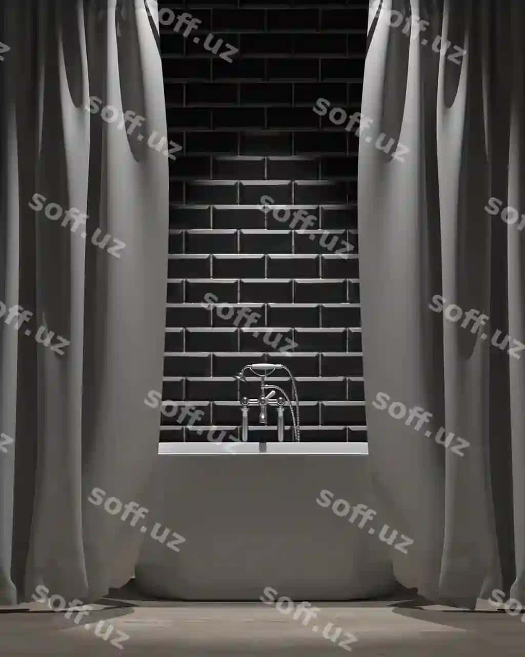 Duvoz parche namuna dizayni | Shower curtain mockup deisgn