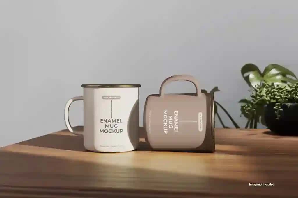 Emal krujkasi maketi | Enamel mug mockup