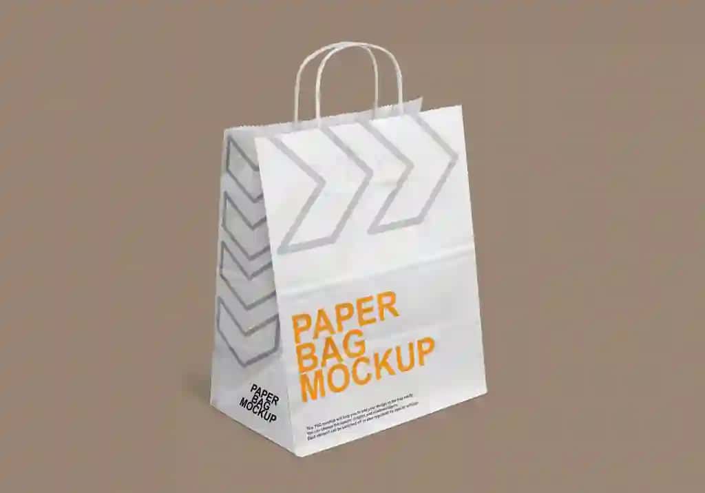 Xarid qilish uchun qog'oz sumka maketi | Shopping paper bag mockup