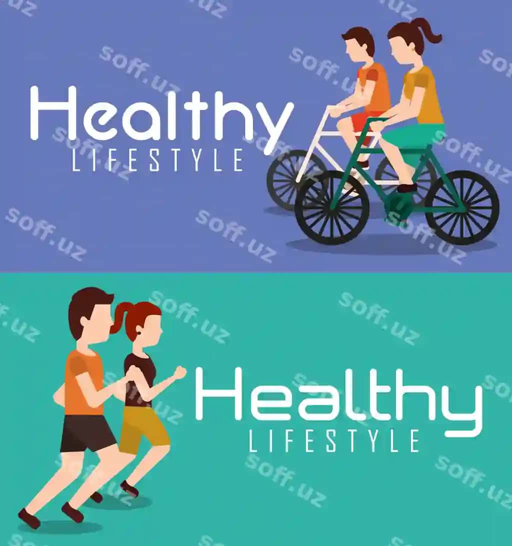 Sport banerlari odamlar uchun sog'liqli hayot uslubi faoliyati | Sport banners people healthy lifestyle activity