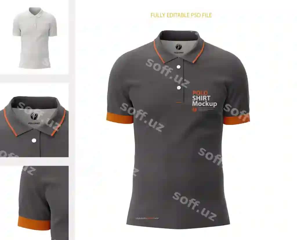 Erkak polo ko'ylak namunasi | Male polo shirt mockup