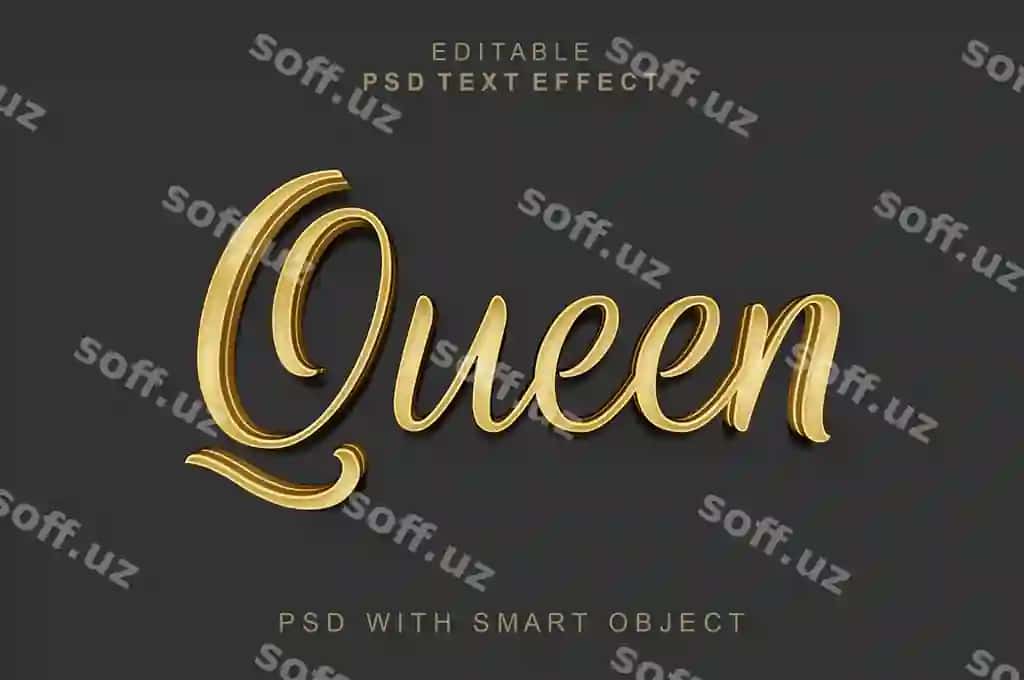 Qirosa 3D matn effekti | Queen 3d text effect
