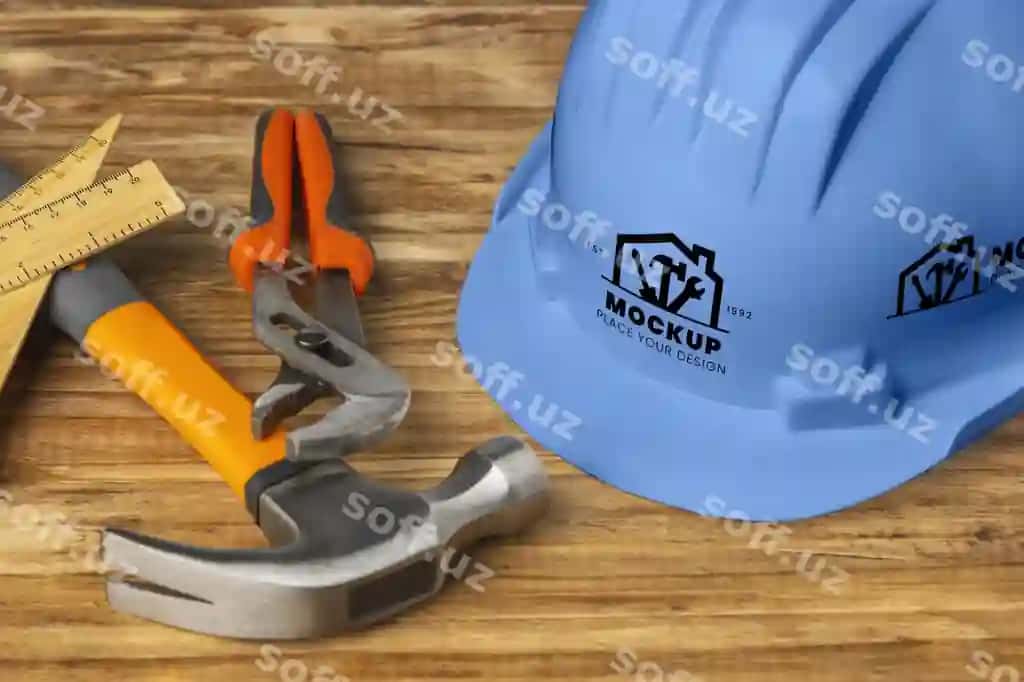 Qattal qalpak namuna dizayni | Hard hat mockup design
