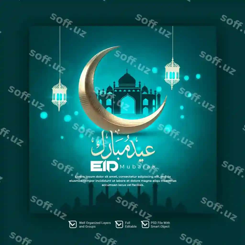Eid muborak Eid ul Fitr Instagram post social media banner templatei | Eid mubarak eid ul fitr instagram post social media banner template