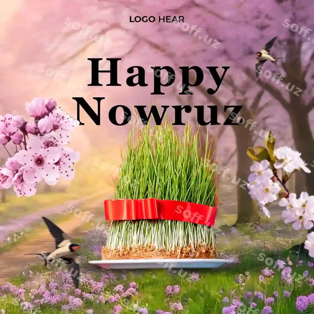 Baxromli Navroʻz bayrami psd post | Happy nowruz holiday psd post