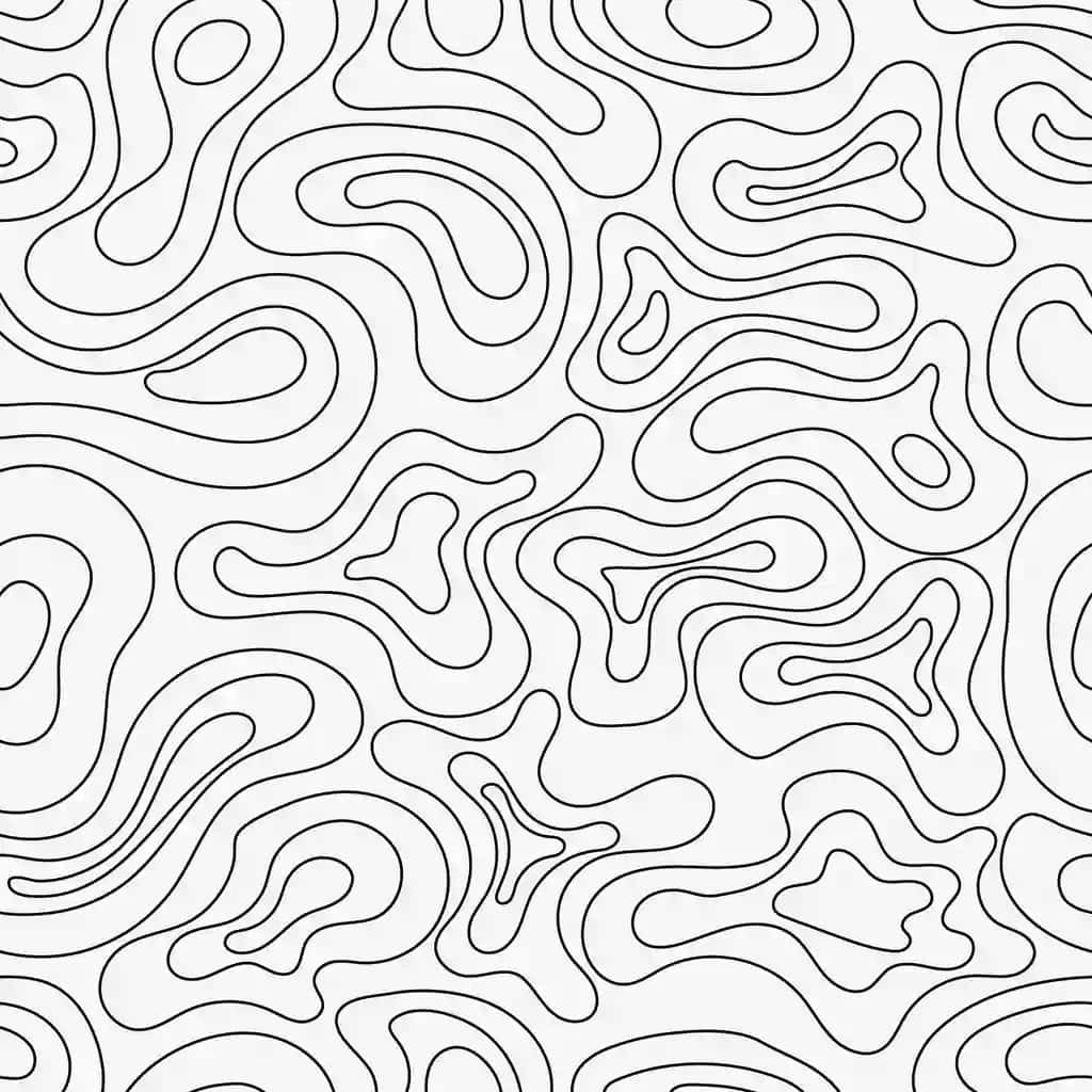 Choksiz suyuq chiziqli rasm naqsh qora oq vektor fon | Seamless fluid line art pattern black white vector background