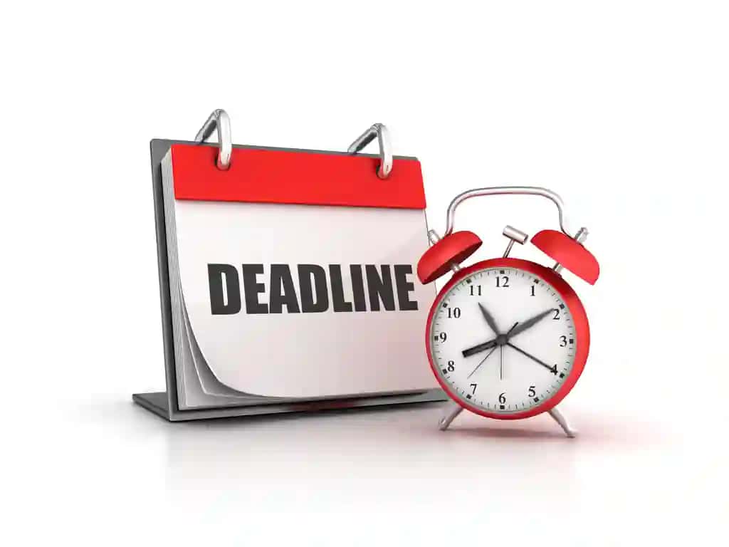Vaqt taqvimi bilan tasvirlangan soatni ko'rsatish | Rendering illustration clock with deadline calendar