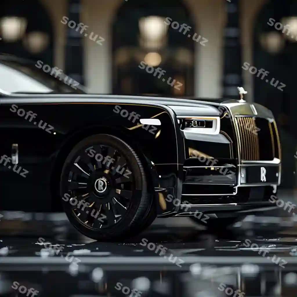 Yaqin qora avtomobil binoning oldida turgan generativ AI | Close up black car parked front building generative ai
