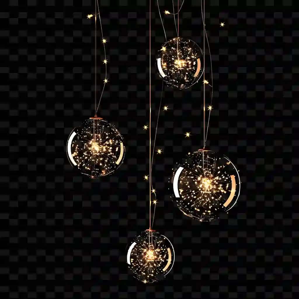 Yorqin qora fon bilan oltin shar | Gold ball with sparkles black background