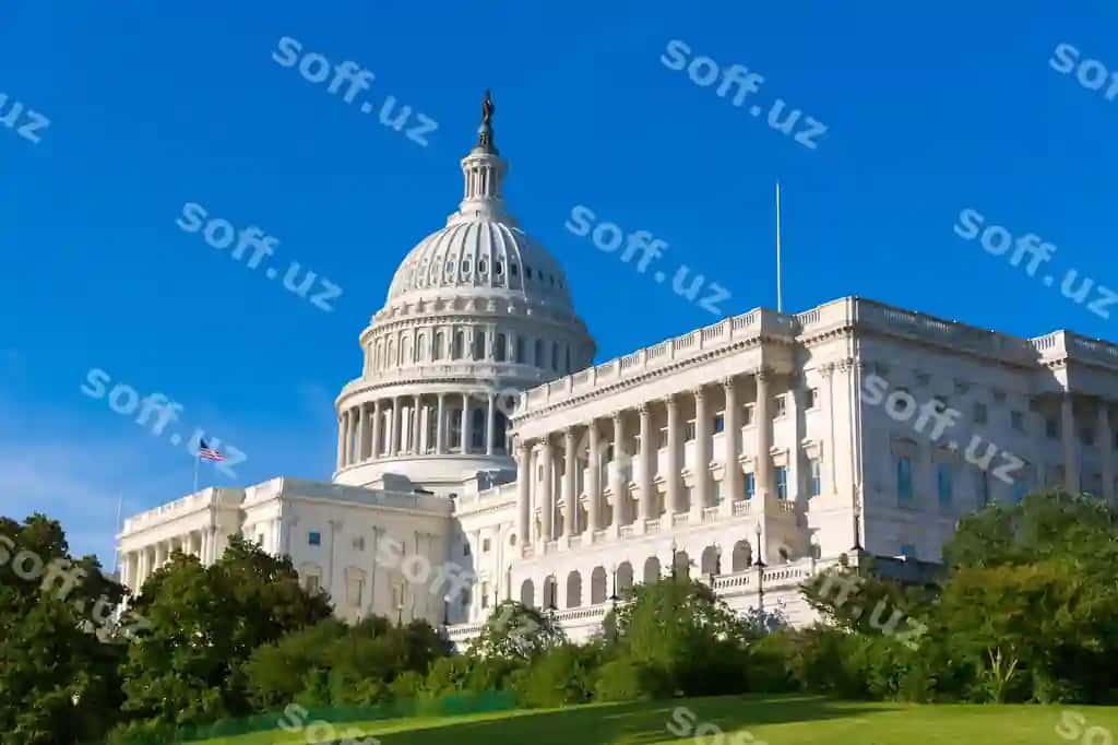 Kapitol binosi Vashington DC, AQSH quyosh changiri kun davomiida | Capitol building washington dc sunlight day us