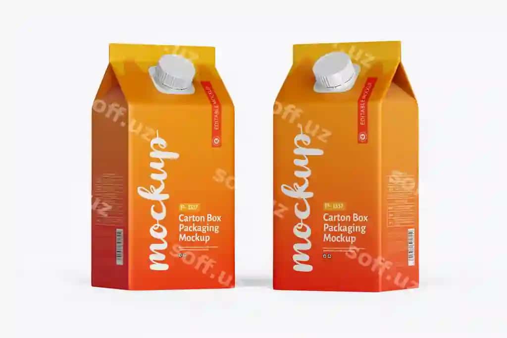 Shirinlik karton qutisi namunasi | Juice carton container mockup