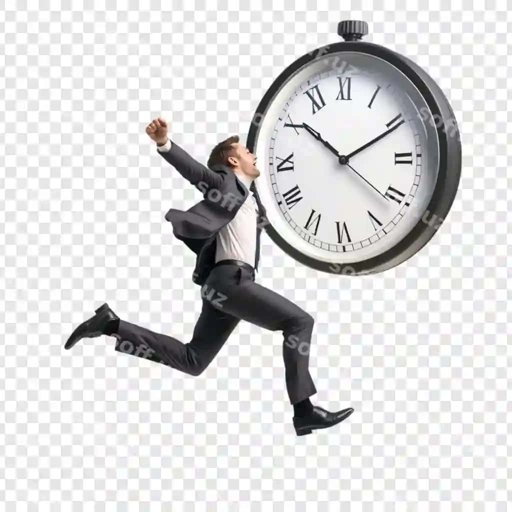 Ishbilarmon vaqt metaforasining oxirgi muddati bosimiga qarshi kurashmoqda | Businessman racing against time metaphor deadline pressure