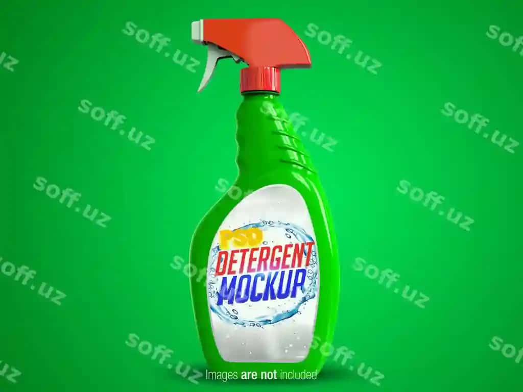 Rangli tozalash spreyi yon ko'rinishi | Colorful cleaning spray side view