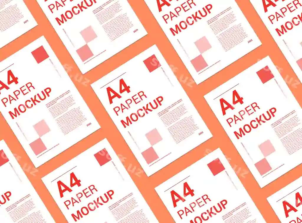 Minimal A4 varaq mockup dizayni | Minimal a4 page mockup design