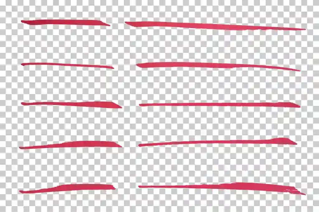 Qo'lda chizilgan qizil marker chiziqli dizayn elementi grunge zarbalari bilan chizilgan dudl to'plami | Set hand drawn red marker line design element grunge strokes doodle