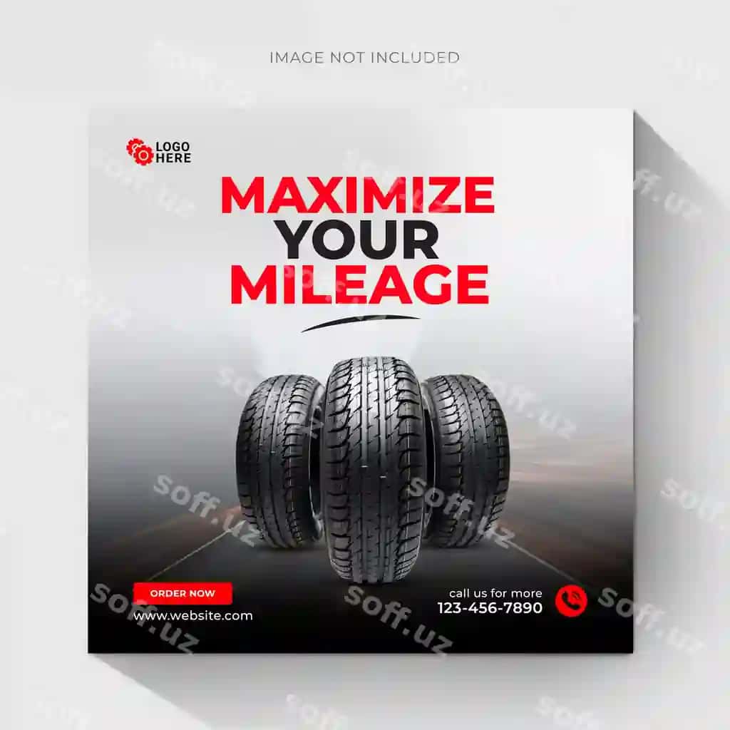 Avtomobil shinasi do'koni avto xizmati mashina g'ildirak shinasi do'koni ijtimaaviy tarmoqlar posti | Car tire shop auto service car wheel tire store social media post