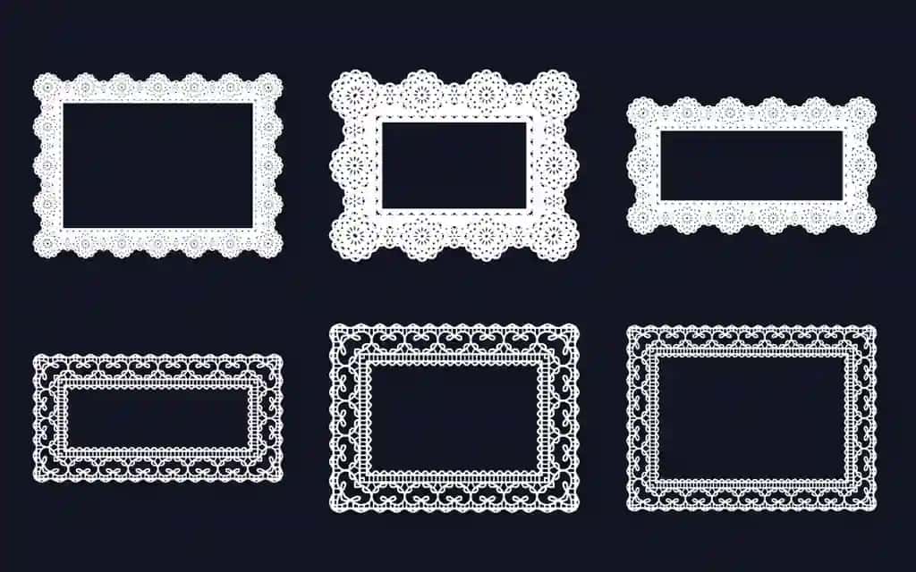 To'plam oq kumush ramkalar oq dantelli chegara | Collection white silver frames white lace border