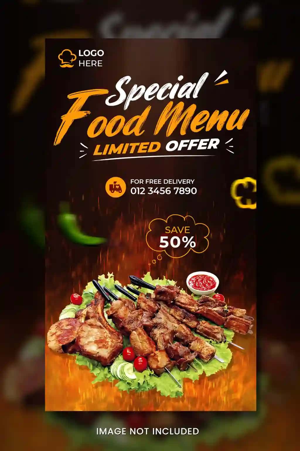 Oziq-ovqat banner dizayn shabloni | Food banner design template