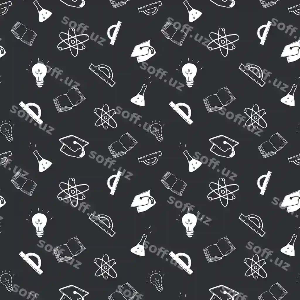 Maktabning choksiz naqshli doodle vektorli illyustratsiyasi | School seamless pattern doodles vector illustration