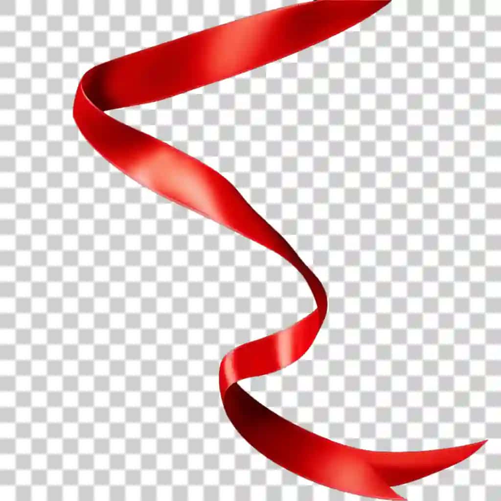 Qizil tasmali oqlangan aylana | Elegant red ribbon swirl