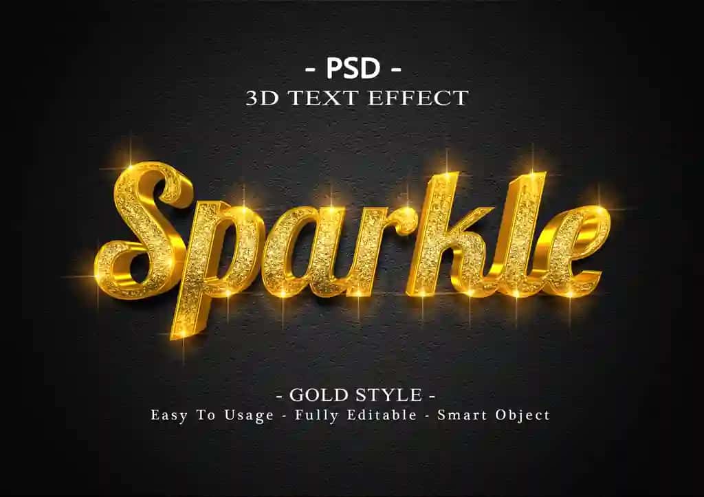 3D yorqin matn uslubi effekti shablonlari | 3d sparkle text style effect template