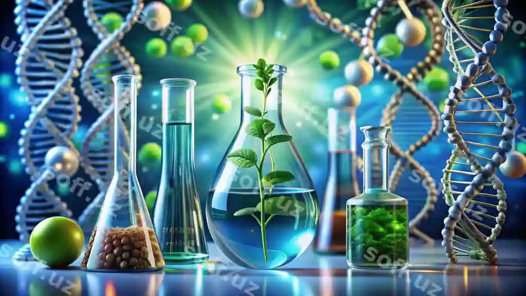 O'simlik shishasidagi suyuqlik ostidagi so'zlar bilan tasvirlangan | Picture plant bottle liquid with words sprouts bottom