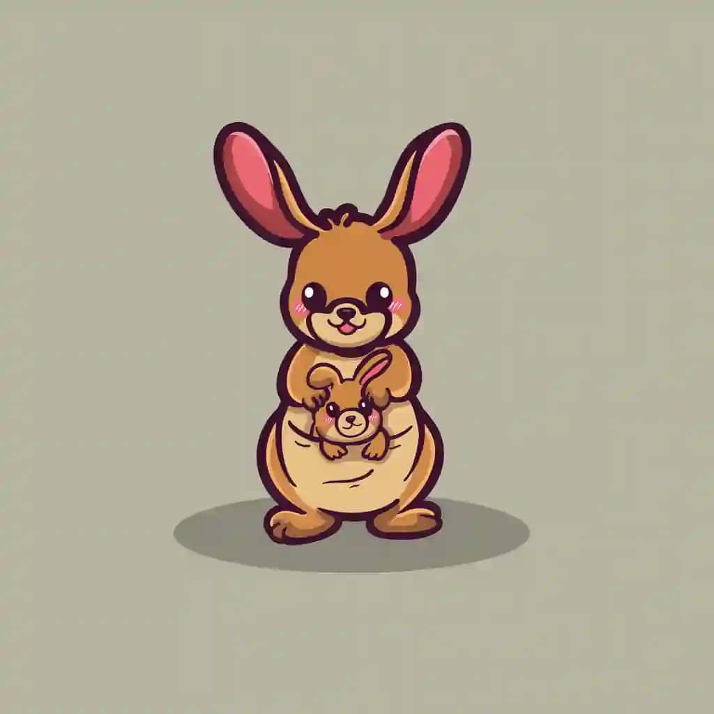 Kenguru chaqaloq bilan | Kangaroo with baby her back