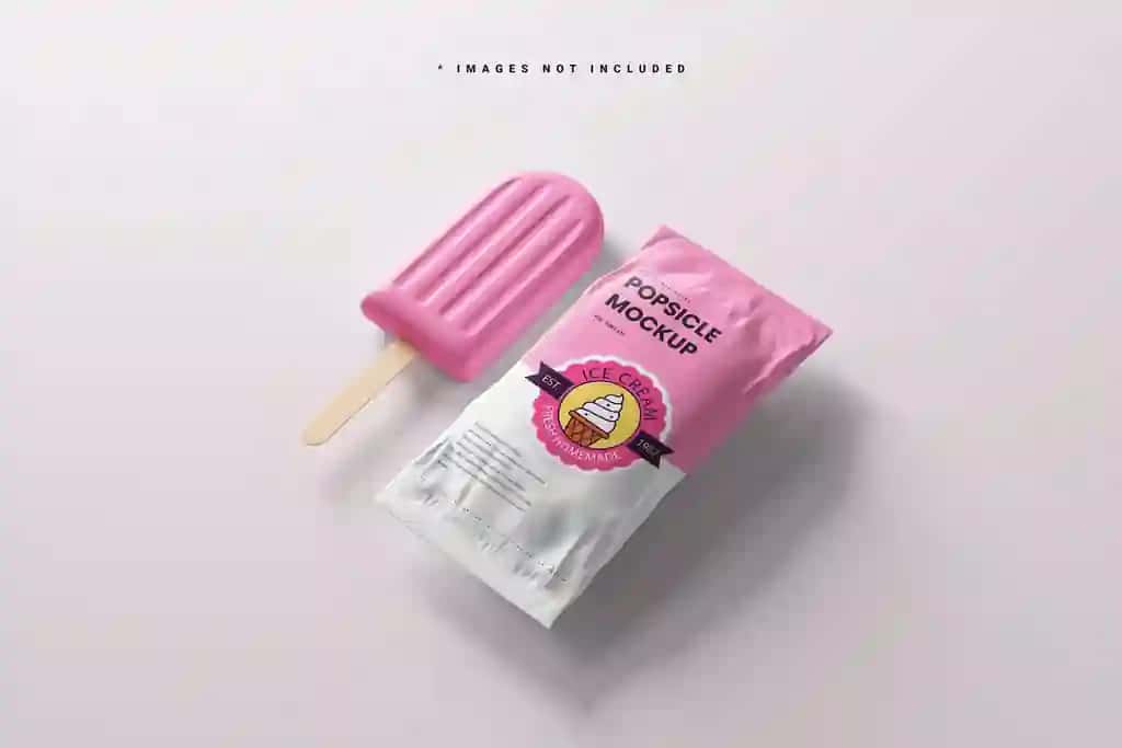 "Ananas" so'zi tushirilgan pushti muzqaymoq paketi | Pink ice cream package with word pineapple it