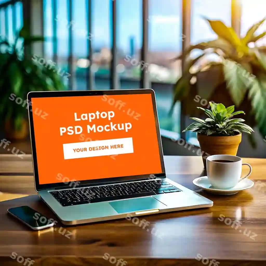 Yangi noutbuk maketi raqamli qurilma ekran maketi | New laptop mockup digital device screen mockup